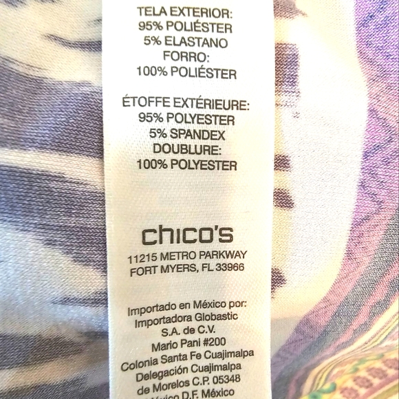 Chicos Native Border Becky Blouson Multicolor Dress. Size 1 - Picture 6 of 6